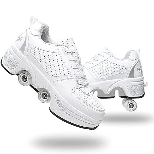 Scarpe da Skate a Rotelle Unisex, Scarpe con Ruote, Scarpe da Skate 2 in 1 e Scarpe da Ginnastica, Regalo per Pattini a Rotelle per Bambini Ragazzi Ragazze Uomini e Donne