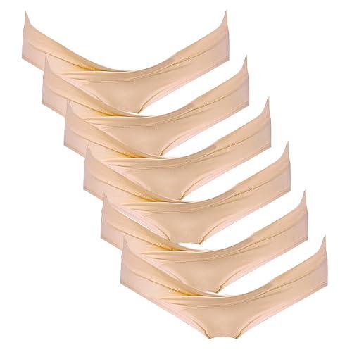 Intimate Portal Mutande Gravidanza in Cotone Mutandine Premaman Maternitá e Post Parto Donna Slip Bikini Pacco da 6 Beige M
