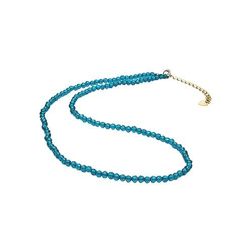 Collana girocollo con perline fatta a mano per donne & Ragazze | Pietre Preziose Naturali Collana Girocollo con Pietre Preziose di Guarigione di Cristallo (Blue)