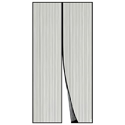 Apalus Zanzariera con Magneti per Porte, 120 x 220CM - Rete Fine, Tenda Totalmente Magnetica, si Chiude da Sola - Non Accorciabile (col. Nero)