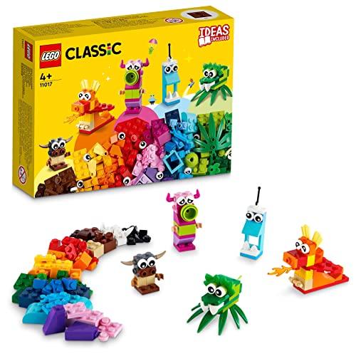 LEGO Classic Mostri Creativi, Giochi Educativi per Bambini e Bambine da 4 Anni in su, Personaggi e Animali Giocattolo da Costruire in Mattoncini, Set che Stimola la Fantasia, Idee Regalo 11017