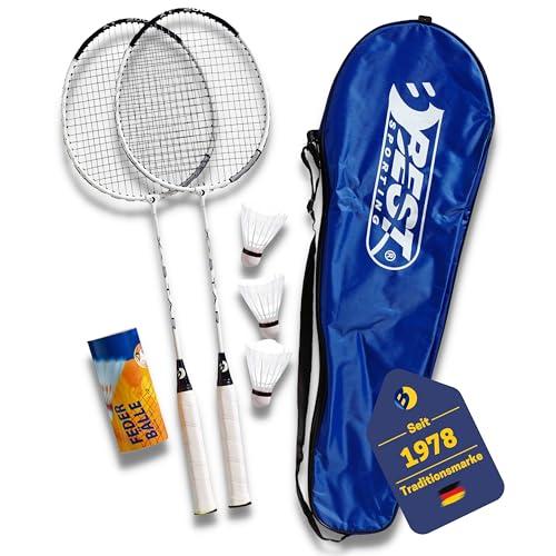 Best Sporting 200 XT Set de badminton, 2 Raquette de Badminton 3 balles Sac de transport inclus