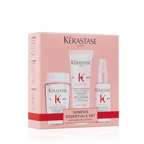 Kérastase, Genesis, Mini Size da Viaggio , Routine Per Capelli Fini e Fragili, Fortifica e Riduce la Caduta, Shampoo + Fondant + Spray Termoprotettivo, Discovery Set, Travel Size, 80ml + 75ml + 45ml