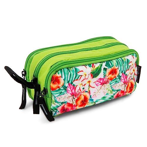 STARPLAST ASTUCCIO - 3 cerniere, 3 scomparti, grande capacità, multiuso, per uso scolastico, lavoro, università - FIORI