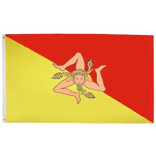 AZ FLAG Bandiera Sicilia 90x60cm - Bandiera SICILIANA - Italia 60 x 90 cm