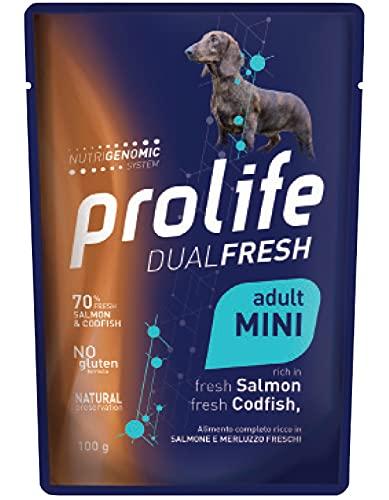 Prolife Dual Fresh Adult Salmone fresco & Merluzzo fresco- confezione da 10 Bustine da 100 grammi