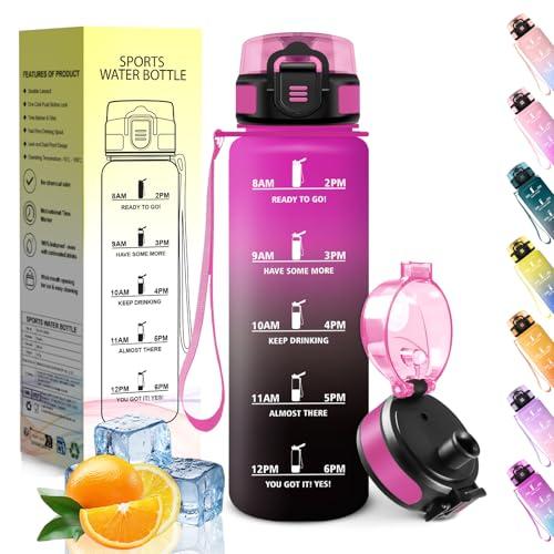 HoneyHolly Borraccia Bambini, 500ML, A prova di perdite Borracce, Riutilizzabile Borraccia Motivazionale, Semplice e Portatile, Bottiglia Acqua per Corsa, Bicicletta, Lavoro, Scuola, Water Bottle