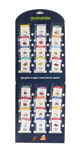 Regina di Fiori - Calendario dell'Avvento da Appendere, Tè e Tisane in Deliziosi Gusti Assortiti - 24 Filtri
