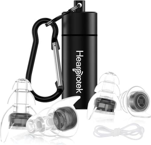 Hearprotek Tappi per orecchie antirumore, 2 paia riutilizzabili protezione dell’udito ad alta fedeltà tappi orecchie musica per la riduzione del rumore,le feste, i festival e i concerti,aereo(nero)