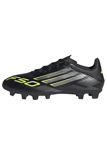 adidas Unisex - Adulto F50 Club Firm Ground/Multi Ground Football Boots, Core Black/Iron Metallic/Lucid Lemon, 39 1/3 EU
