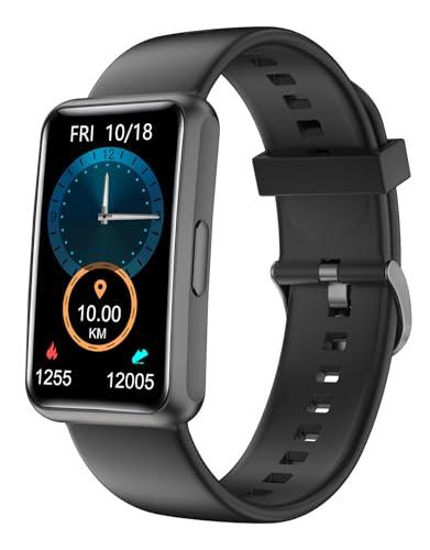 HUAKUA Orologio Contapassi da Polso Senza App Senza Bluetooth Semplice per Donna Uomo Bambini Anziani Fitness Tracker 1.47 Pollici Impermeabile IP68 per Sonno KM Calorie Cronometro Sveglia Nero