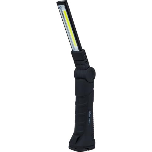 Electraline 58050 Torcia LED, Lampada da ispezione LED 400 Lumen, 6500k, pieghevole, batteria ricaricabile 1200mAh