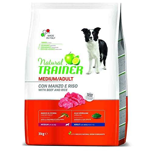 Natural Trainer Trainer Natural Medium Manzo Riso kg. 3 Cibo Secco per Cani, Multicolore, Unica, 3000 unità