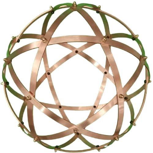 Genesa Pentasfera Rame, 32cm di diametro, fasce larghe 10mm e spesse 2mm, intrecciate simmetricamente e fissate con dadi ciechi in ottone