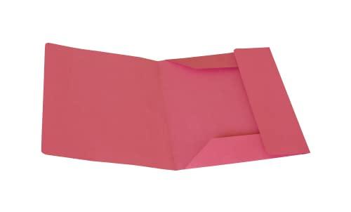 Alevar Cartellina 3 Lembi in Cartoncino Manilla 150 gr, 100% Carta Riciclata, Formato 25x33 cm, Colore Rosso, Confezione da 50 Pezzi