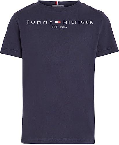 Tommy Hilfiger Bambini Unisex T-Shirt Maniche Corte Essential Tee Scollo Rotondo, Blu (Twilight Navy), 14 Anni