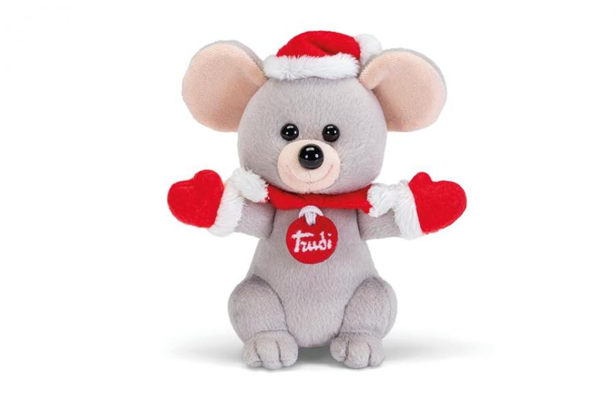 Trudino Topo Natale | Animali peluche idea regalo | 13x14x12 cm taglia XS | Trudini | modello 55571