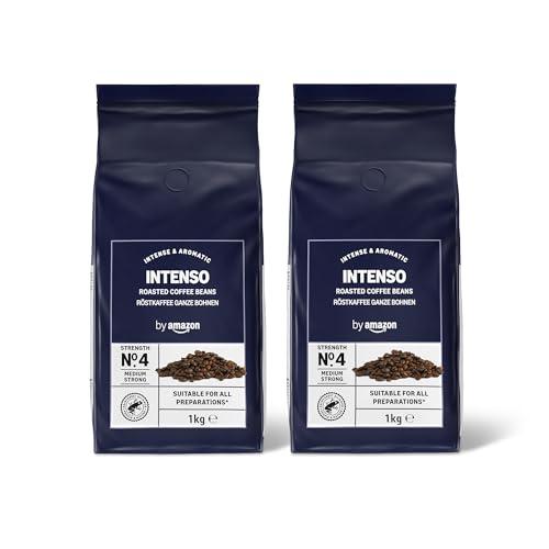 by Amazon Caffè in Grani Intenso, Tostatura Scura, 2kg (2 Confezioni da 1kg) - Certificato Rainforest Alliance