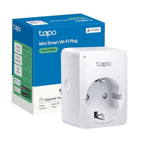 Tapo Presa Smart Alexa, WiFi Intelligente, Timer per Presa Elettrica, Controllo Vocale, Funziona con Alexa, Controllo Remoto Tramite APP, Tipo E/F fino a 10A, Tapo P100MA