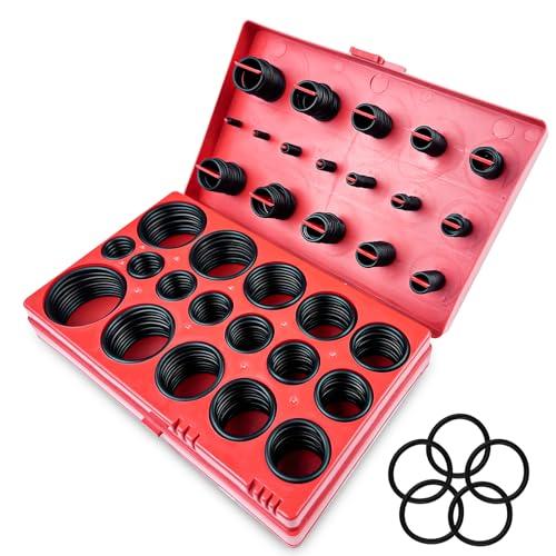 Avesteir 419 Pezzi 32 Misure Assortite O-Ring in Gomma, O Ring Guarnizioni, Guarnizioni O'ring, Kit O Ring, O Anello Nero, Set di Anelli per Idrauliche, Motore, Condizionata, Automobile