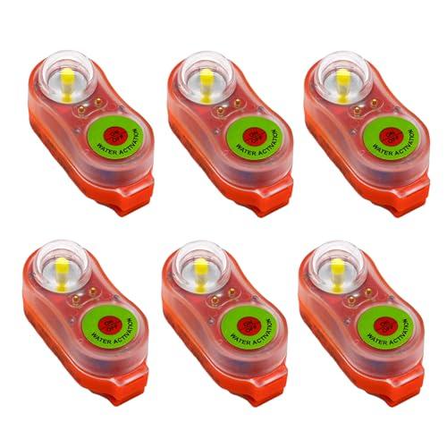 Luci Giubbotto Salvataggio a LED con Attivazione ad Acqua - Set da 6 Pezzi - Rosse e Verdi per Emergenza in Mare (B-6PCS)