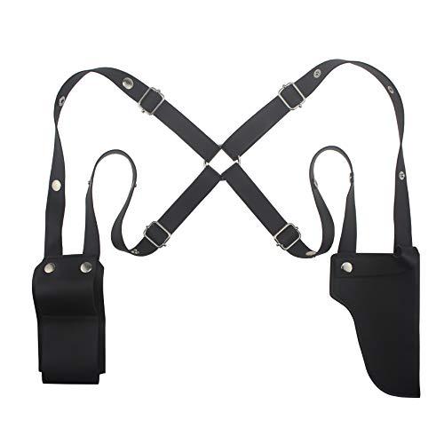 Udekit Fondina Pistola in Pelle Nera Regolabile di Alta Qualità per Bambini Donne Ragazze Cosplay