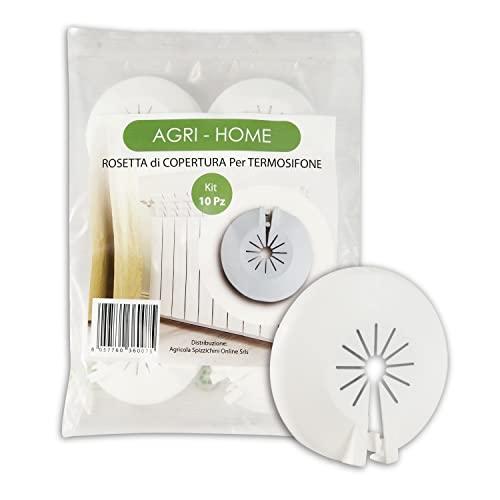 AGRI-CULTURA® | Kit 10 Rosette Universali per Termosifoni | Regolabili [8-22 mm] | Made in Italy | Ideali per Coprire Tubi e Radiatori.