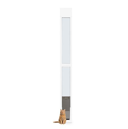PetSafe - Porta Scorrevole in Vetro per Gatti e Cani a 2 Pezzi - Nessun Taglio, Durevole, Resistente alle Intemperie - Piccola