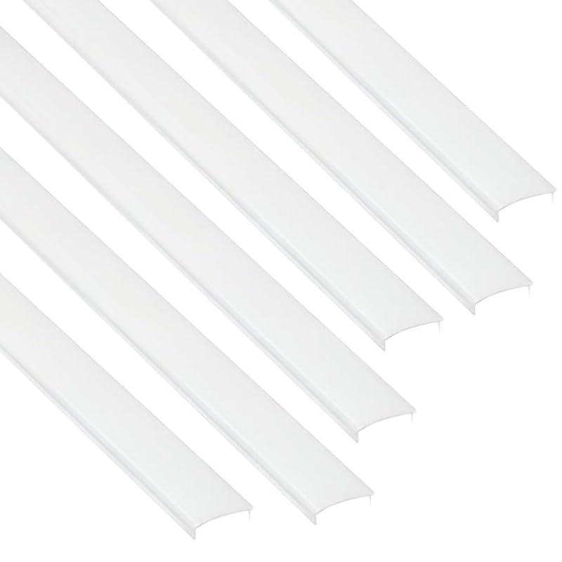 Jandei - Confezione da 6 diffusori di colore bianco latte per profili in alluminio, illuminazione a striscia LED per interni IP20. Dimensioni 13,5 mm x 4,2 mm x 11,5 mm - 6 x 1 metro