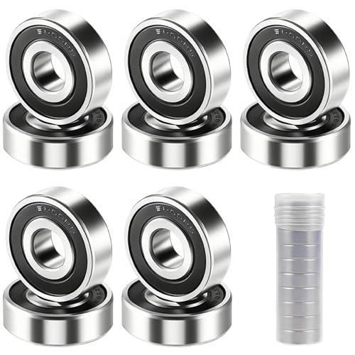 XSHAO® 10 Pz Cuscinetti a Sfere 10x30x9 mm, Cuscinetto 6200 2RS Cuscinetti a Sfere a Gola Profonda per Torni/Motori/Stampanti 3D/ Fresatrici/Vari Dispositivi Meccanici