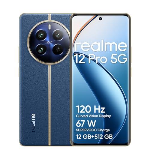 realme 12 Pro smartphone 5G 12+512GB, Sony IMX882 OIS Camera, 2X Optical Zoom, Snapdragon 4nm Chipset, 120Hz Curved Vision Display, 67W SUPERVOOC Charge, 5000mAh Massive Battery, blue rr