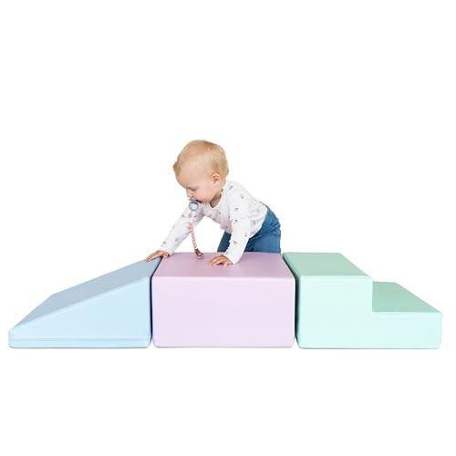 IGLU Soft Play Set di 3 Blocchi di Schiuma per attività motorie per Bambini Morbido Gigante in Schiuma (Pastel)