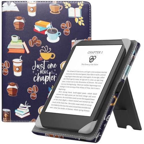 HGWALP Custodia universale per 6-7 pollici eReaders, Folio Stand Cover con cinturino compatibile con Kindle Paperwhite/Colorsoft/Kobo/Tolino/Pocketbook/Sony 6