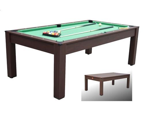 NG Biliardi Biliardo ARTEMIDES color legno - 215 cm - diventa tavolo da pranzo e ping pong - Non necessita di montaggio
