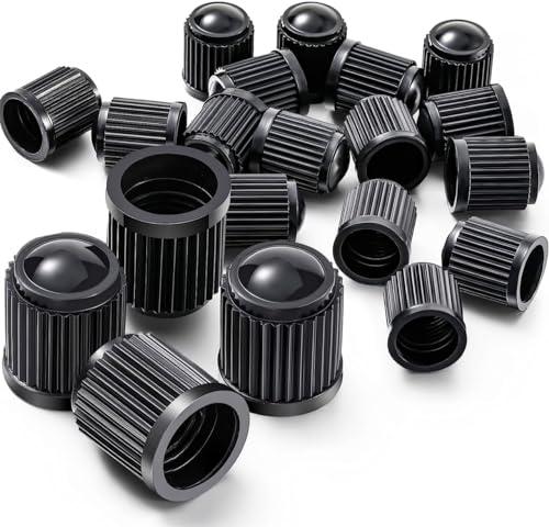 25x Cappucci Valvola Nero – Coprivolanti per Auto, Moto e Bicicletta – Tappi Universali per Pneumatici e Camera d’Aria – Accessorio Ruote e Gomme