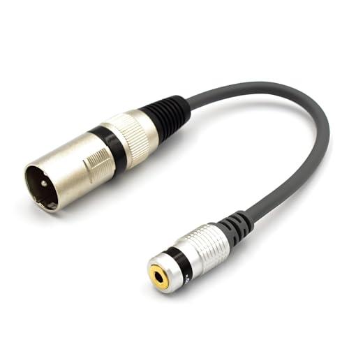 VITALCO XLR Maschio a Mini Jack 3,5 TRS Stereo Femmina Adattatore Connettore per Microfono Cannon a Jack 3.5mm Audio Cavo