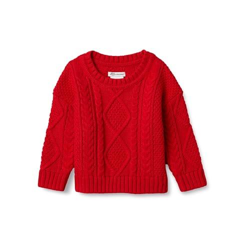 Amazon Essentials x Sofia Grainge Maglione Girocollo con Trecce Bambini e ragazzi, Rosso, 6-7 anni