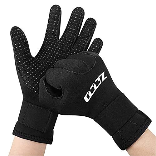 ZCCO Guanti da immersione in neoprene 3mm / 5mm, guanti da muta termica a doppio strato con polso elastico e particelle antiscivolo (5mm, XL)