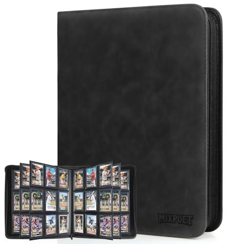 MIXPOET Raccoglitore Top Loader Carte, Album Card Binder 9 Tasche per 252 Top Loaders, Raccoglitori Carte Collezionabili - YGO/PTCG/MTG/TCG Sports Cards, Libro Porta, Non per carte SENZA un Top Loader