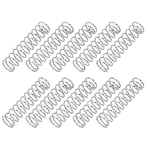 PATIKIL Molla a Compressione, Dia Filo 1mm x OD 10mm x L 40mm, 10Pz Molla a Compressione Acciaio Inossidabile 304 Kit Assortimento Piccole Molle per Riparazioni Negozio e Casa