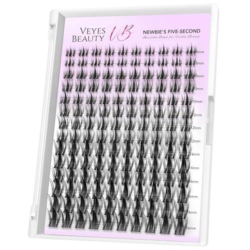 VEYESBEAUTY Ciglia Finte Cluster Extension Ciglia Finte Newbie's Five-Second Ciuffetti Ciglia Finte Naturali per Uso Personale e Domestico Lash Clusters (Manga, 8-18mm)