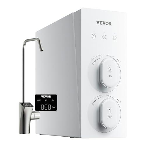 VEVOR Sistema di Osmosi Inversa, Filtro per Acqua a Osmosi Inversa Senza Serbatoio a 8 Stadi 600 GPD, Filtraggio Rubinetto con Schermo Intelligente, Rapporto Puro Scarico Riduzione TDS
