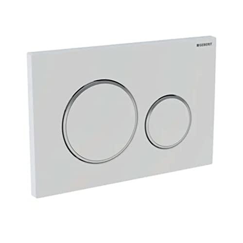 Geberit, Placca di comando Sigma20 115.882.11.1, per risciacquo a 2 quantità, colore bianco, bianco opaco 115882111
