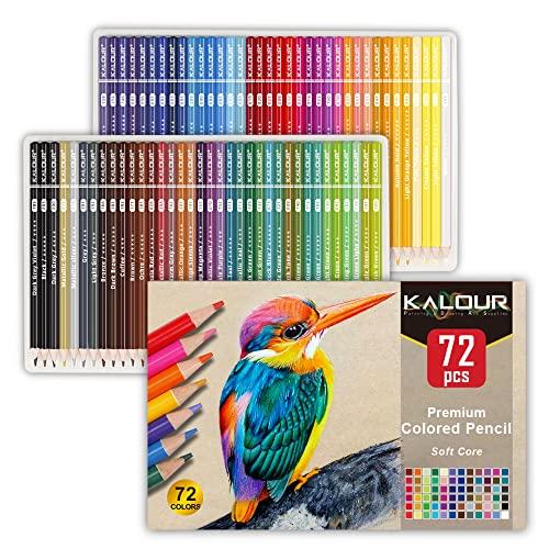 KALOUR Matite colorate per libri da colorare per adulti, nucleo morbido, ideali per disegnare sfumature, set di matite colorate, regalo per adulti, bambini, principianti