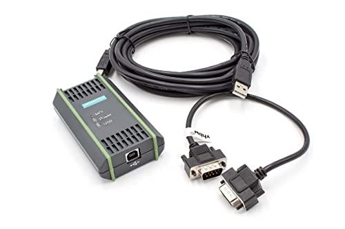 vhbw cavo di programmazione USB compatibile con Siemens Simatic S7-200, S7-300, S7-400 sistema di controllo - Cavo di connessione, 5 m - Sostituisce 6GK1571-0BA00-0AA0