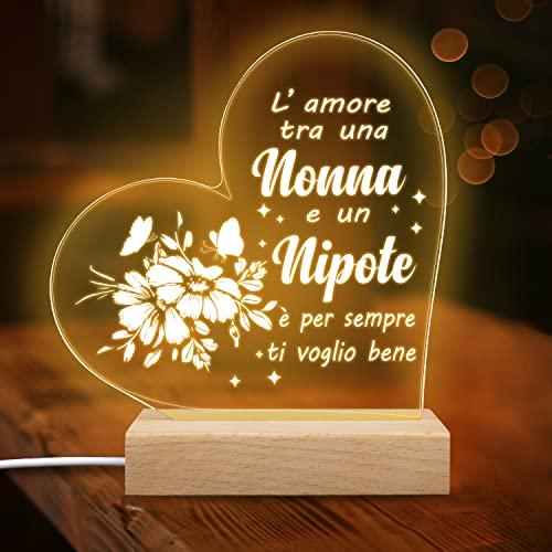 Merclix Lampada 3d Regalo Natale Compleanno Nonna Idee Nipote Luce Notturna