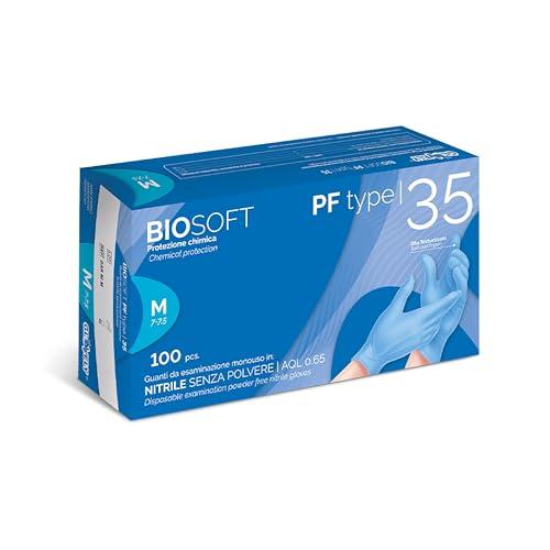 Guanti Monouso in Nitrile Blu BIOSOFT PLUS (100 pz.) - Taglia M