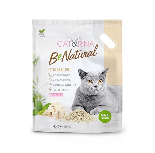 Cat&Rina lettiera per gatti al tofu da 10l. Lettiera gatto agglomerante vegetale. Fino a 60 giorni di utilizzo. Si smaltisce nell'organico o nel wc. Sabbia anti odore formato maxi. Naturale, 1478.7
