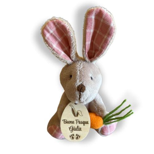 Coniglietto di peluche personalizzato con nome - Idea regalo per lei e per lui Pasqua