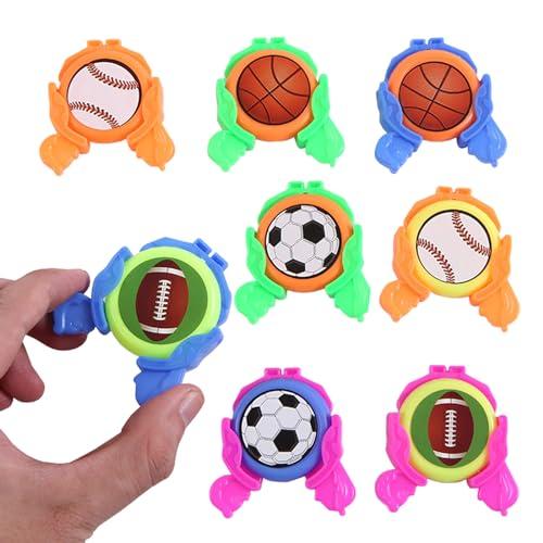 YZZT 8PCS Mini Catapult Frisbee, Lancio con energia elastica di potenza, Frisbee con tema di palla, Giochi per rilassare lo stress, Giochi per persone da 4 anni ad adulti, Giuochi per indoor e outdoor